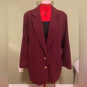 Wool Burgundy Blazer